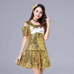 Uravienne Sequin Cold-Shoulder Dress