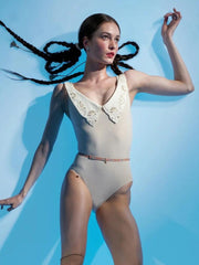 Winslet Lace Collar Sleeveless Leotard
