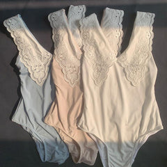 Winslet Lace Collar Sleeveless Leotard
