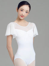 Moonnella Sheer Flutter Sleeve Leotard