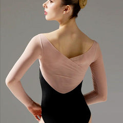 Delmira Sheer Mesh Long Sleeve Leotard