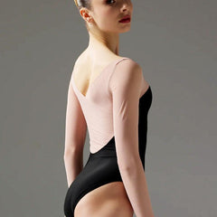 Delmira Sheer Mesh Long Sleeve Leotard