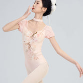 Liriel Floral Mesh Sleeve Leotard