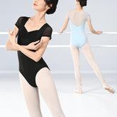 Tullia Pleated Mesh Patchwork Leotard