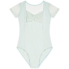 Tullia Pleated Mesh Patchwork Leotard