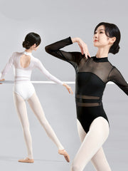 Isavelle Mesh Contour Open-Back Leotard