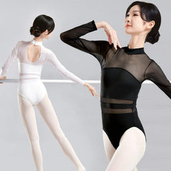 Isavelle Mesh Contour Open-Back Leotard