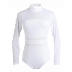 Isavelle Mesh Contour Open-Back Leotard