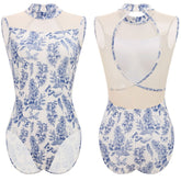 Janira Floral Open-Back Leotard