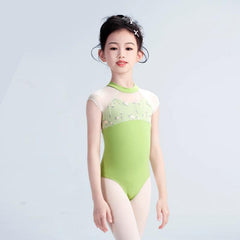 Jasina Embroidered Mesh Panel Leotard