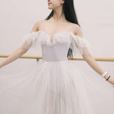 Jovita Ruffle Mesh Sleeve Leotard