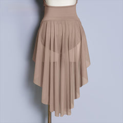 Perlina Layered Mesh Pleated Wrap Skirt