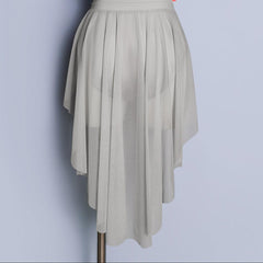 Perlina Layered Mesh Pleated Wrap Skirt