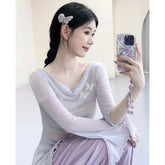 Xaviellea Butterfly Mesh Flow Top