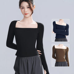 Belvoria Square Neck Long Sleeve Top