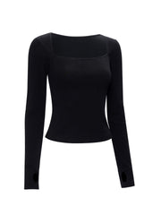 Belvoria Square Neck Long Sleeve Top