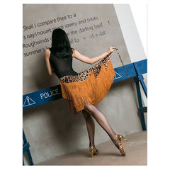 Ilvoria Fringe Tassel Hip Wrap Skirt