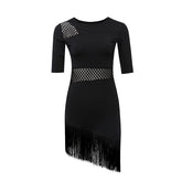 Norissea Mesh Panel Tassel Dress