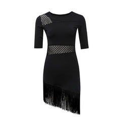 Norissea Mesh Panel Tassel Dress