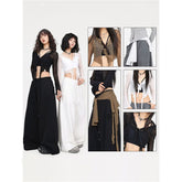 Quivoria Mesh Tie-Front Flowy Waist-Tie