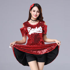 Uravienne Sequin Cold-Shoulder Dress