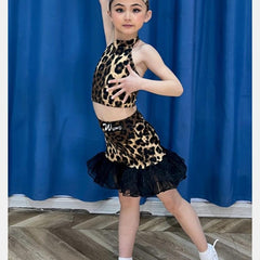 Avena Girls Leopard Halter Dance Set