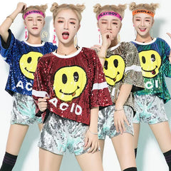 Helvienne Sequin Smile Performance Top