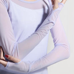 Aldevienne Sheer Sleeve Practice Top
