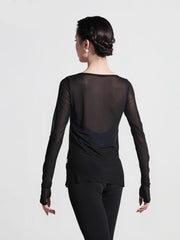 Aldevienne Sheer Sleeve Practice Top
