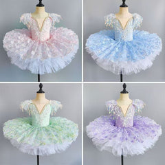 Elvia Feathered Tulle Tutu Dress