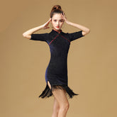 Delavelle Velvet Fringe Dress