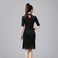 Delavelle Velvet Fringe Dress