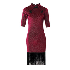 Delavelle Velvet Fringe Dress