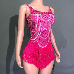 Telavienne Crystal Fringe Bodysuit