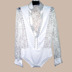 Faris Lace Rhinestone Performance Bodysuit