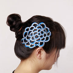 Xelavienne Rhinestone Floral Hair Clip