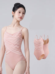 Poryavella Ruched Mesh Leotard