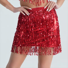 Elavienne Sequin Fringe Skirt