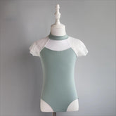 Rosetta Lace Shoulder Short-Sleeve Leotard