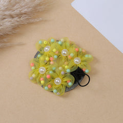 Evorine Floral Pearl Bun Hair Net