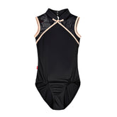 Nerissea Embroidered High-Neck Slim Fit Leotard