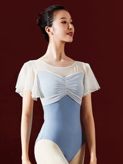 Moonnella Sheer Flutter Sleeve Leotard