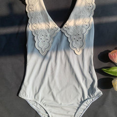 Winslet Lace Collar Sleeveless Leotard