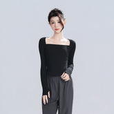 Belvoria Square Neck Long Sleeve Top