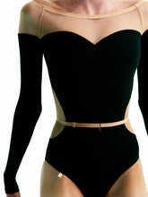 Tahlise Mesh Panel Long Sleeve Leotard