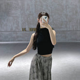 Kelmoria Sleeveless High Neck Crop Top