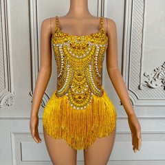 Telavienne Crystal Fringe Bodysuit