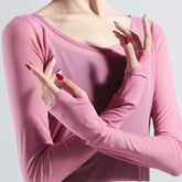 Aldevienne Sheer Sleeve Practice Top