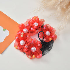Evorine Floral Pearl Bun Hair Net