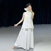 Lune High-Neck Top and Wide-Leg Flow Pants